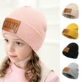 thumbnail image 1 of D-GROEE Kids Winter Knitted Beanie Hats Toddler Warm Cuffed Hat with MINI Label Children Knitted Hat, 1 of 8