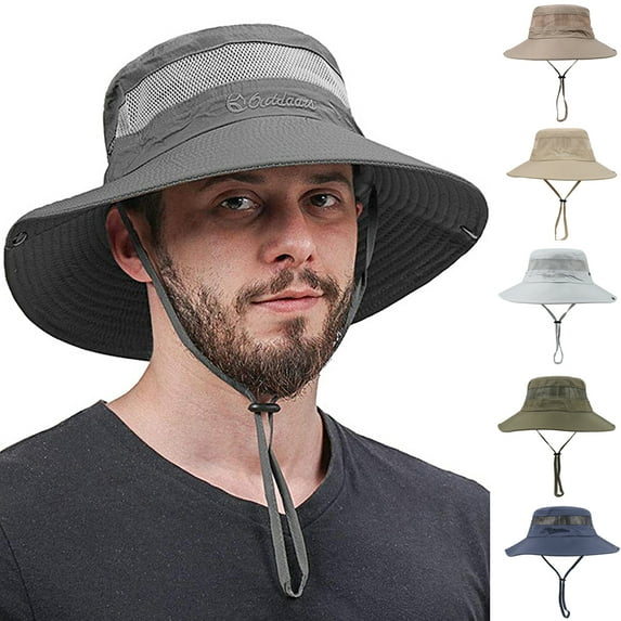 D-GROEE Large Bucket Hats UV Protection Sun Beach Hiking Hat Outdoor with Chin Strap Quick Dry