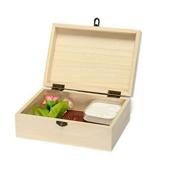 D-GROEE Large Capacity Wooden Jewelry Box, Natural