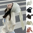 thumbnail image 1 of D-GROEE Long Rabbit Ears Beanie Hats Thickened Knitted Bunny Ears Cap Cute Plush Winter Hat for Women Girls, 1 of 8