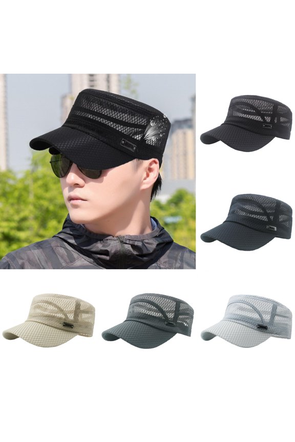 Men Mesh Tennis Cap Outdoor Anti-UV Quick Dry Adjustable Running Baseball Hat