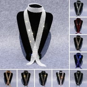 D-GROEE Mens Sequin Skinny Tie - Exquisite Necktie Great for Weddings, Parties, Costumes, Halloween Sequin Necktie