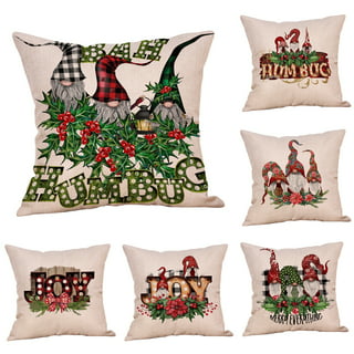 WLWLGLUCK Christmas Gnomes Pillow Cover Gnomes Throw Cushion Cover, Merry Christmas Pillow Case, Christmas Throw Pillow Cover, Cotton Linen Pillow