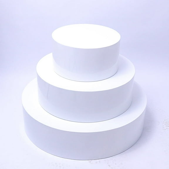 D-GROEE Mini Cake Dummy, 3-Piece Round Mini Foam Fake Cake Set,Smooth Foam Flower Decor Practice Model