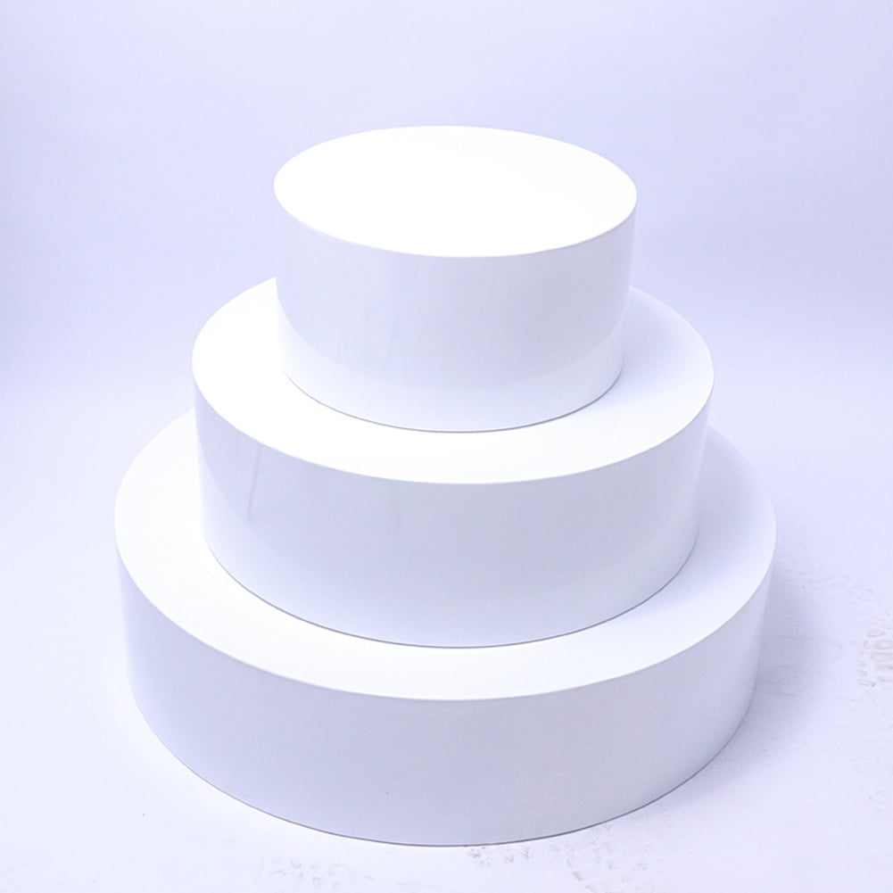 D-GROEE Mini Cake Dummy, 3-Piece Round Mini Foam Fake Cake Set, Smooth Foam Flower Decor Practice Model