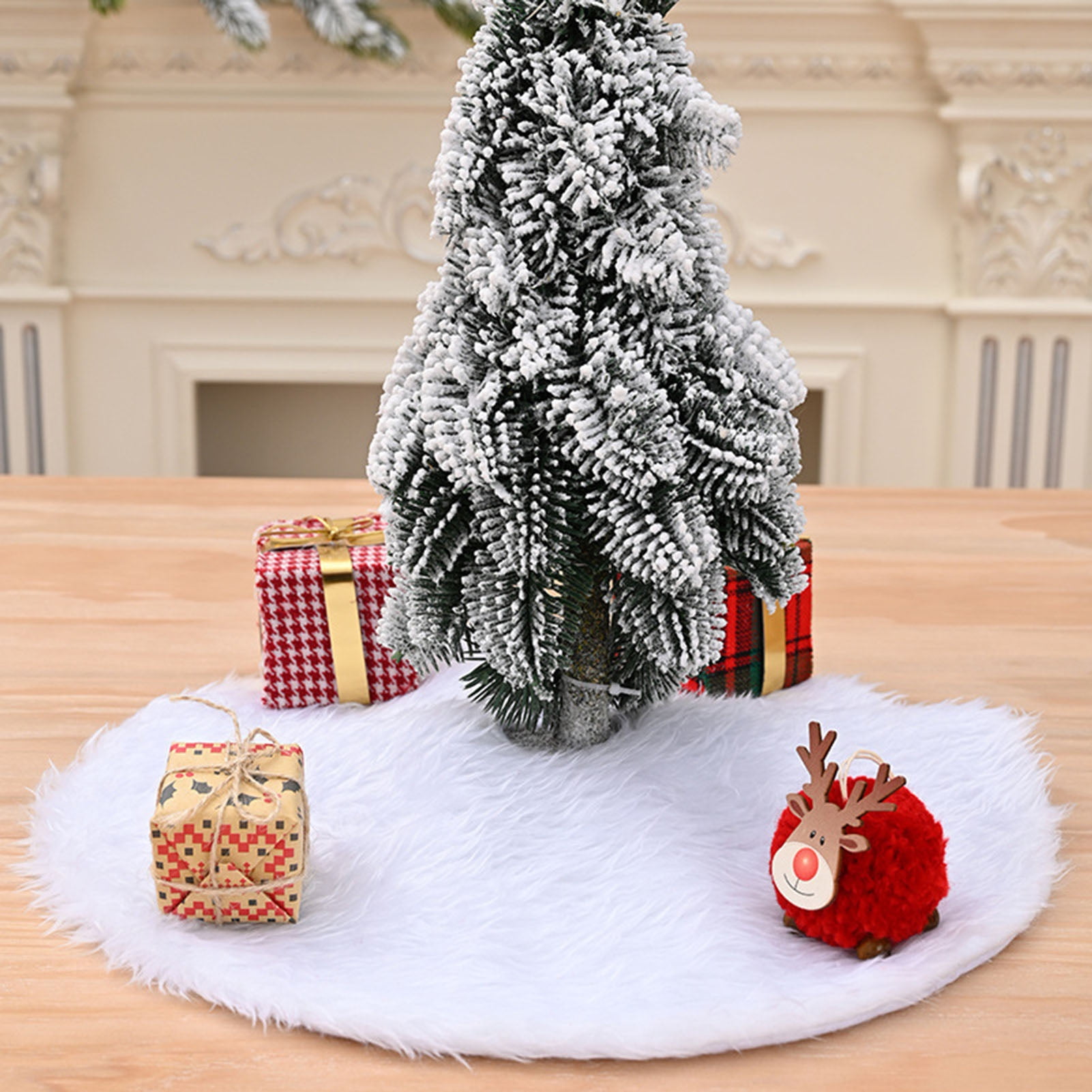 DGROEE Mini Christmas Tree Skirt 15 Inch Xmas Tree Skirt Miniature