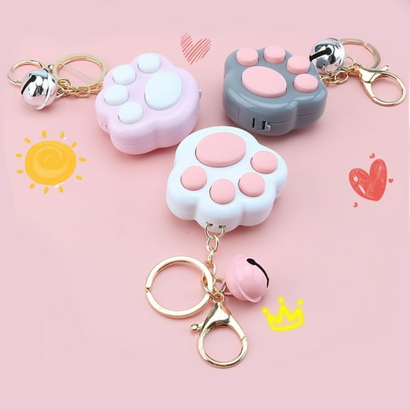 D-GROEE Mini Fidget Toy Keychain, Cat Paw Push Fidget Sensory Key Chain Toy, Children Push Mini Keychain for Decoration, Best Gift Toy for Kids Adults