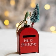 D-GROEE Mini Xmas Wrought Iron Letterbox Ornaments with Lanyard Pine Xmas Tree Decoration Christmas House Pendant for Party