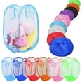 thumbnail image 1 of D-GROEE Multicolor Foldable Pop Up Mesh Washing Laundry Basket Bag Bin Hamper Toy Tidy Storage, 1 of 7