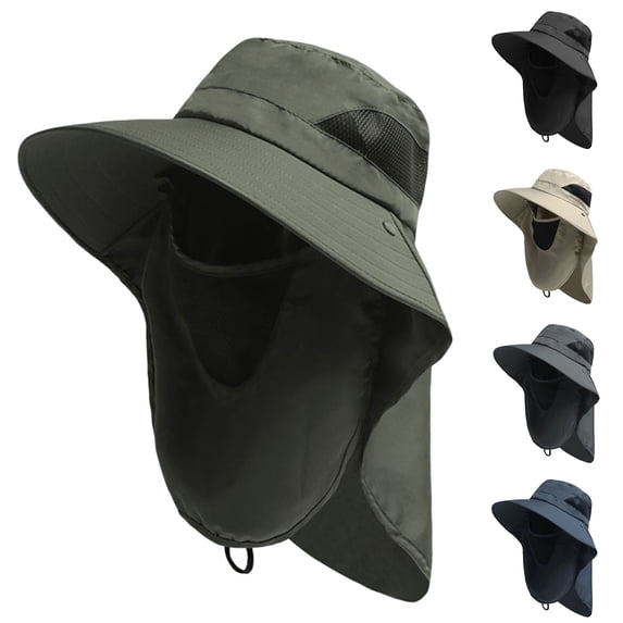 D-GROEE Outdoor UPF 50+ UV Sun Protection Windproof Breathable Face Neck Flap Cover Folding Sun Hat Fisherman Hat Scarf Headwear for Men/Women