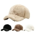 thumbnail image 1 of D GROEE Peaked Fluffy Baseball with Wide Brim Solid Color Uv proof Sun Peaked Hat for Women, 1 of 6