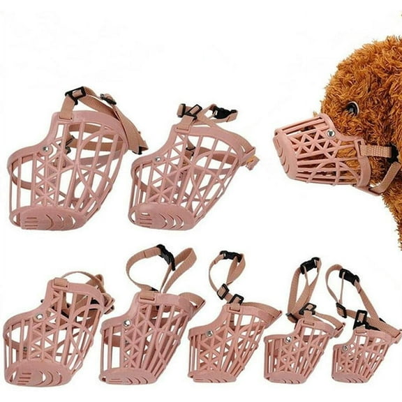 D-GROEE Plastic Basket Adjustable Anti Biting Dog Muzzle, Cage Mouth Mesh for Small, Medium and Large Dogs Care