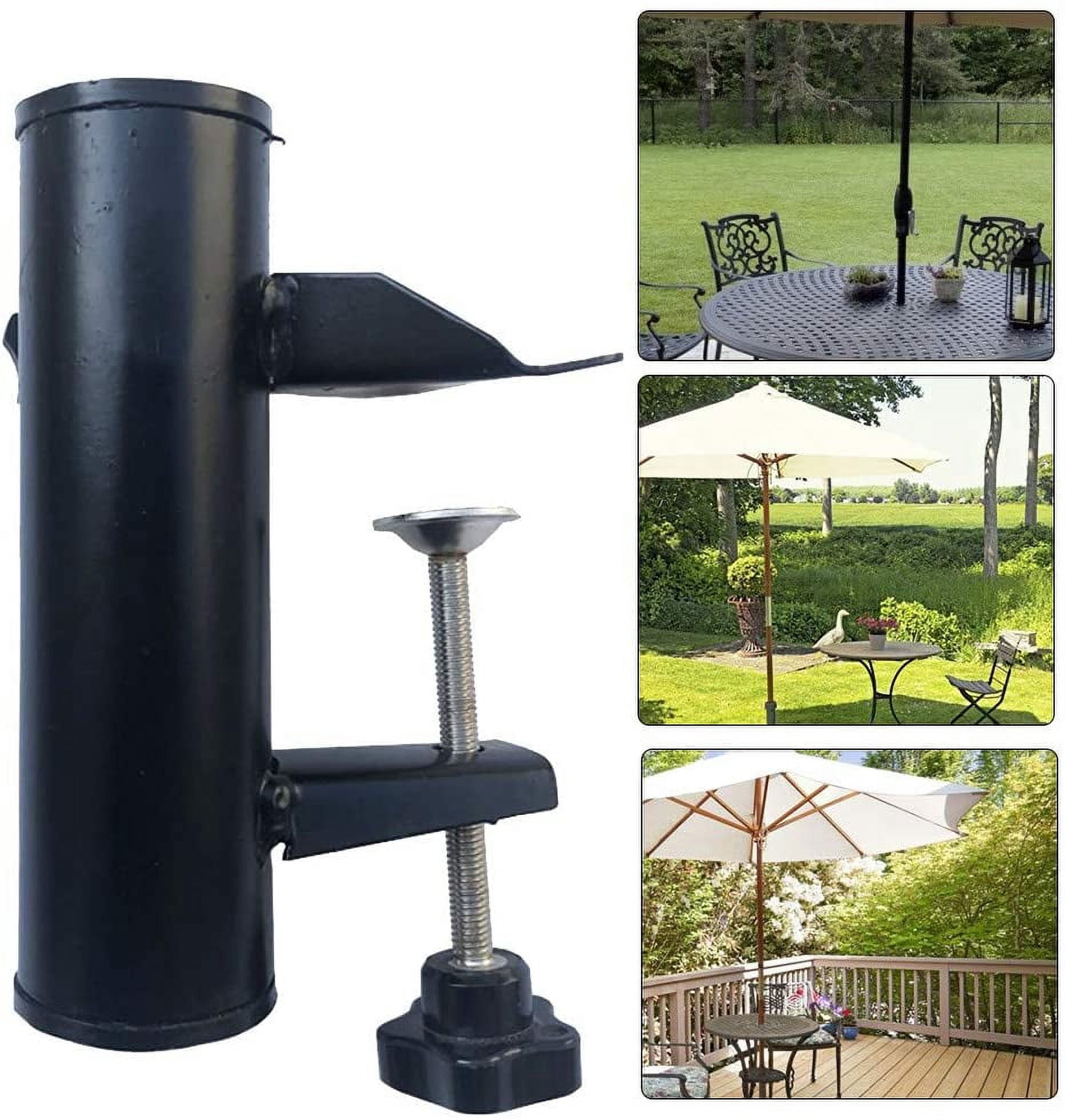 D-GROEE Portable Umbrella Mount Stand Clamp, Bench Buddy Umbrella Holder Clip, Parasol Holder Umbrella Stand Fixed Clip for Beach Courtyard Square Balcony