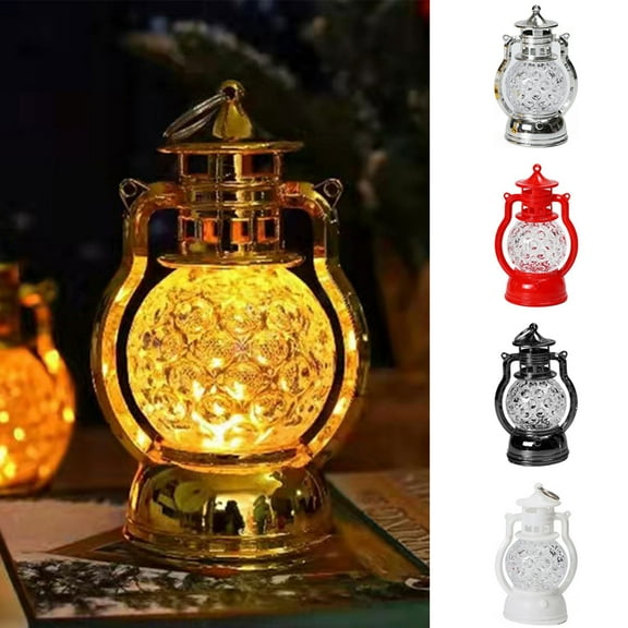 D-GROEE Retro Lantern Outdoor Garden Decorative Old Lantern Flameless Vintage Lantern Hanging Lights for Camping Patio Yard Christmas Decorations