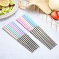 thumbnail image 1 of D-GROEE Reusable Chopsticks Set, 4-Pairs Non-slip Chop Stickers Stainless Steel Non-slip Multicolor Chopsticks, 1 of 7