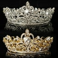 thumbnail image 1 of D-GROEE Shiny Rhinestone Crystal Round Crown Bridal Wedding Tiaras and Pageant Crowns for Women, 1 of 5