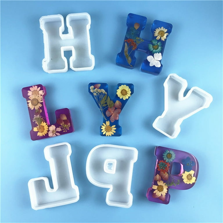 Silicone Alphabet Molds Letter Molds Epoxy Resin Molds for Art DIY Craft 