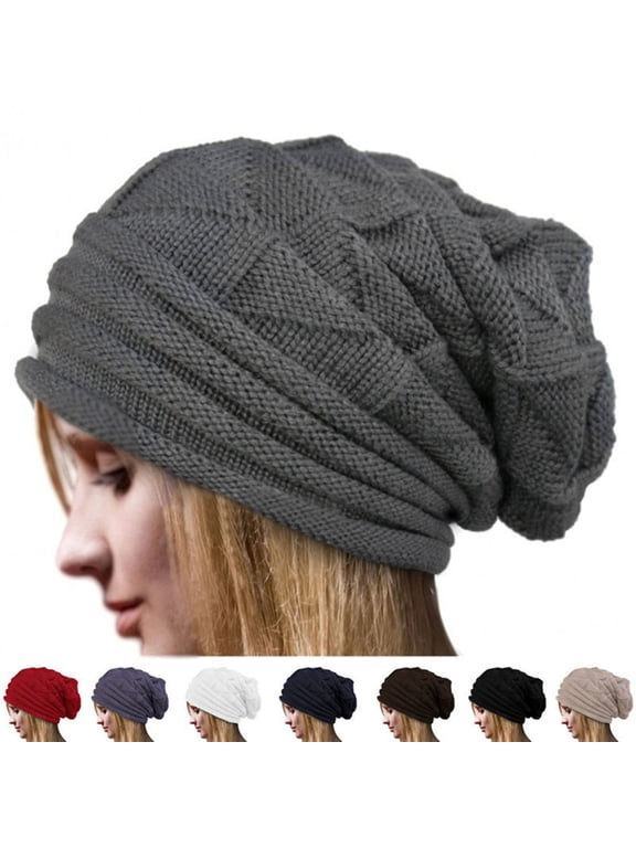 Slouchy Beanie for Women Winter Hats for Guys Cool Beanies Women Woolen Yarn Knit Warm Thick Skully Stocking Binie Hat