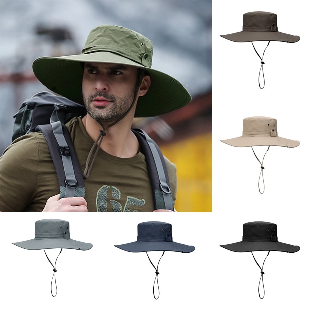 D-GROEE Sun Hats for Men Wide Brim Hat Beach Fishing Outdoor Summer Safari  Boonie Hat Sun Protection 
