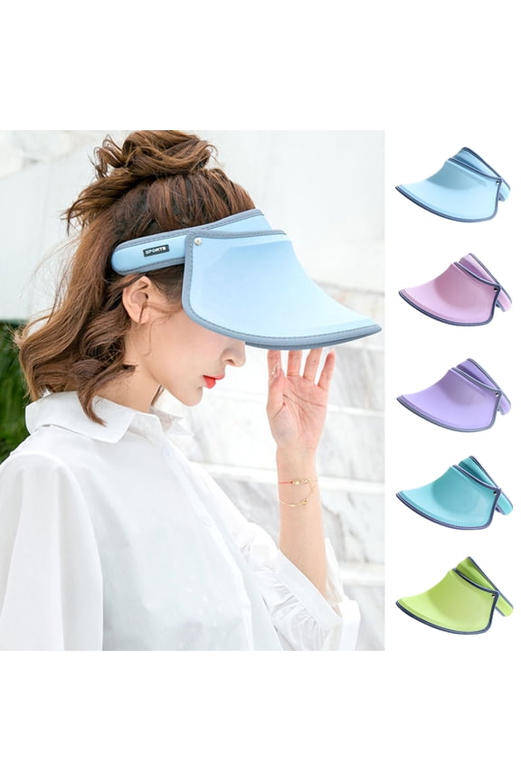 Sun Visor Hats Wide Brim Visor Hats Empty Top Adjustable Large Brim Summer Beach Caps for Women