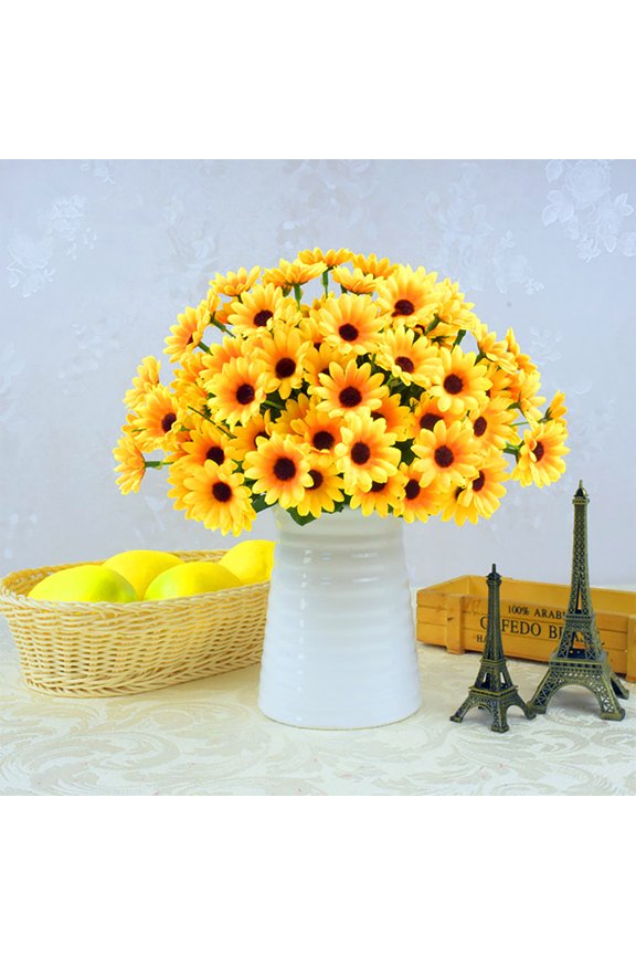 Sunflowers Artificial Flowers Spring Summer Decor, 4 Pack Fake Flowers Silk Faux Sunflower Bouquet Arrangement for Vase Wedding Table Home Porch Indoor Outdoor Bee Day Decorations