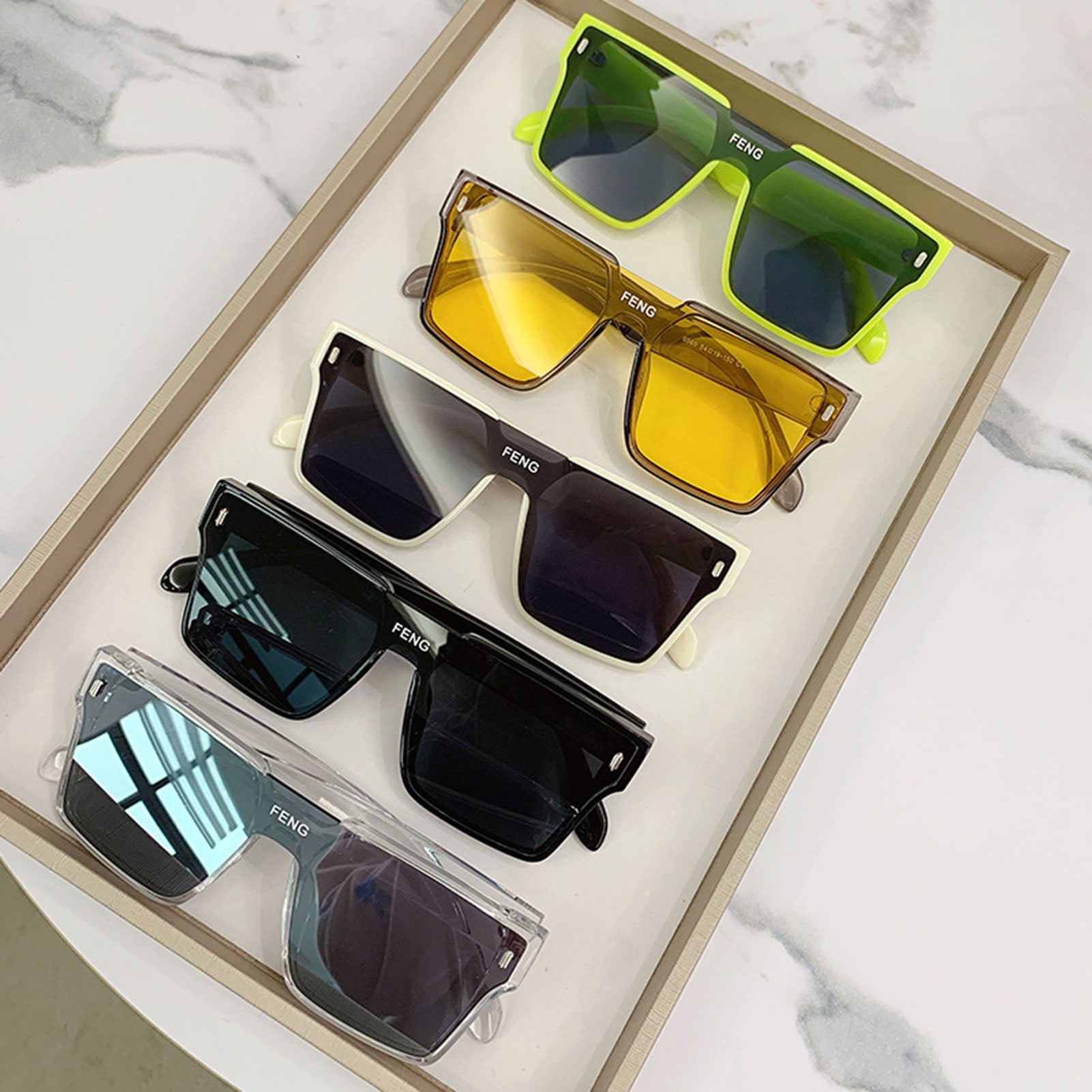 ☘️ Polarized  Sunglasses for Women: UV Protection Womens and Mens Square Shades Paleshy 0.1 Seconds Smart Photochromic Polarized Sunglasses  main image 2