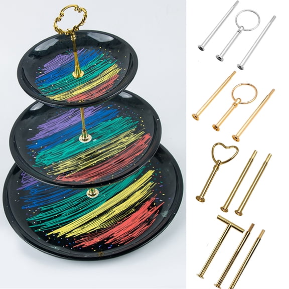 D-GROEE Tiered Tray Hardware for Cake Stand Mold Crown 2 Or 3 Tier Stand Fittings Hardware Holder for Wedding and Party Making Resin Cupcake Dessert Platter Serving Stand