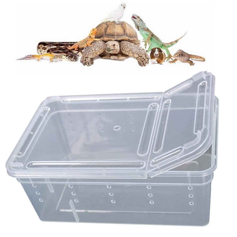 DGROEE Transparent Reptile Box for Snake Turtle Breeding Box Case