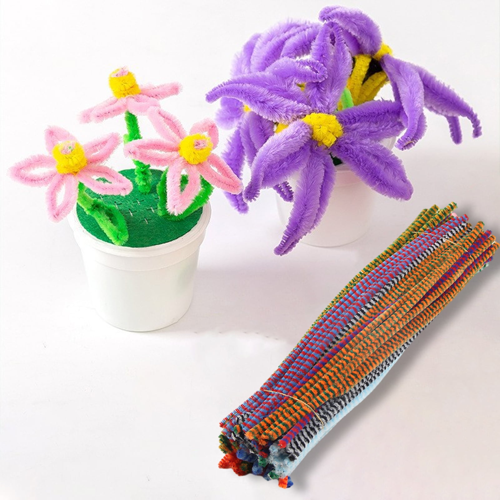 DGROEE Twistable Chenille Rods 100pcs 10color Spotted Pipe Cleaners