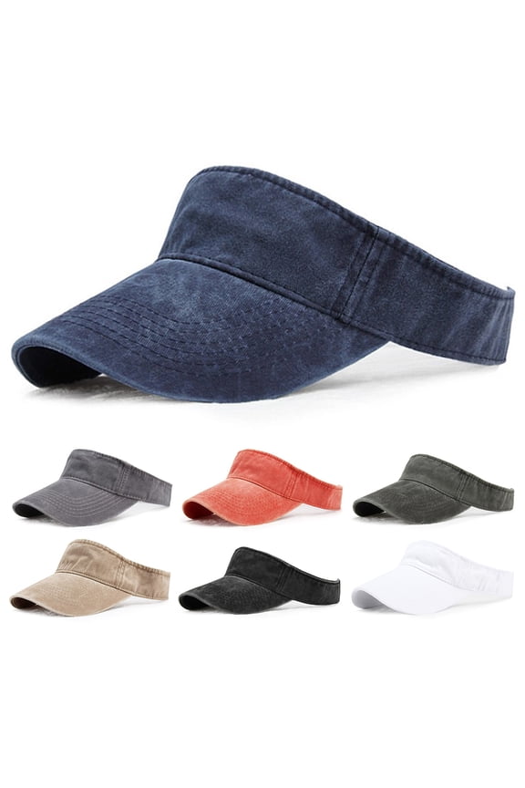 D GROEE Unisex Sports Sun Visor Adjustable UV Denim Sun Hat Cap for Beach Pool Golf Tennis
