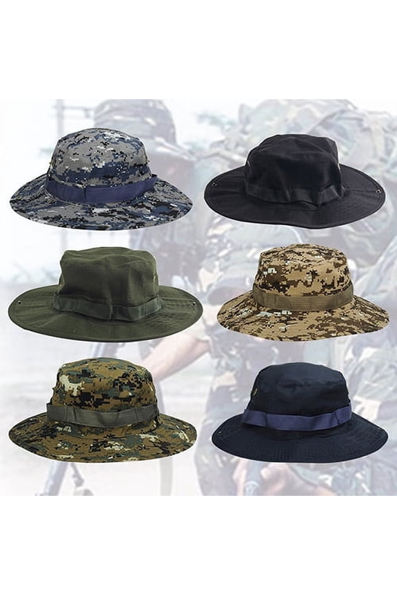 Unisex Summer Outdoor Cotton Camo Boonie Hunting Fishing Safari Bucket Sun Hat