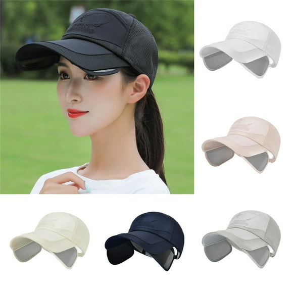 D GROEE Unisex Sun Visor Hat Adjustable Golf Hats Cap with Retractable Brim UV Cap for Outdoor