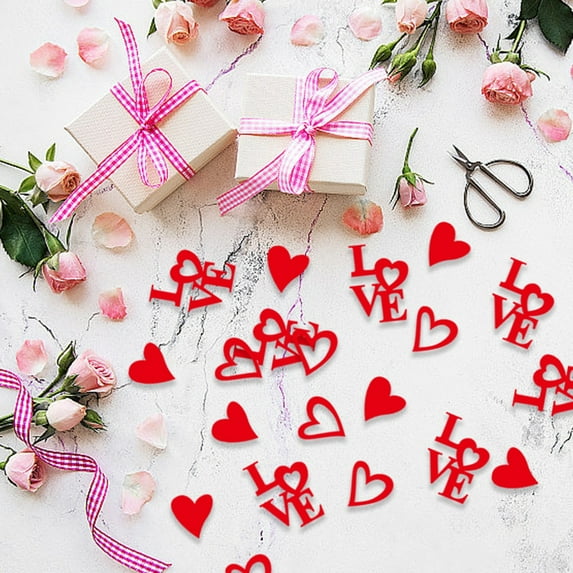 D-GROEE Valentine Day Confetti 100/200 Pcs Valentine's Day Wedding Party Confetti Diy Crafts Create Atmosphere Multi-occasion Bright Colored Party Decorations