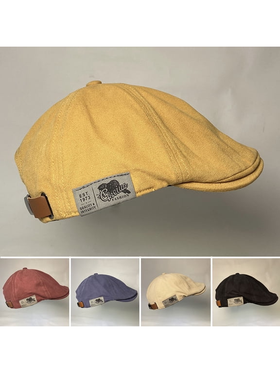 D GROEE Vintage Beret Cap Driver Snap Hat Peaky Newsboy Hunting Beret Flat Cap Sun Herringbone Caps for Men
