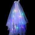 thumbnail image 1 of D-GROEE Wedding Bridal Veil Imitation Pearls White Pearl Tulle Short Veil Bow Knot Two Layers Colorful Glowing Veil Bride Hair Accessories for Women and Girls, 1 of 7