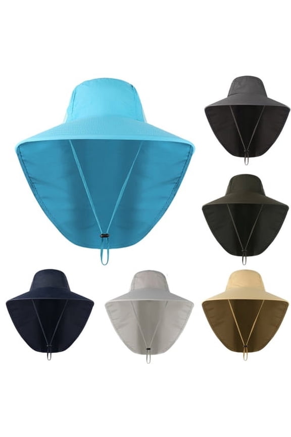 D GROEE Wide Brim Sun Hat with Neck Flap UV Hiking Safari Fishing Caps for Men and Women