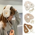 thumbnail image 1 of D-GROEE Winter Earmuffs Cartoon Bear Pattern Warm Earmuffs for Women Girls Foldable Lace-up Soft Furry Ear Covers Foldable Earmuffs, 1 of 8