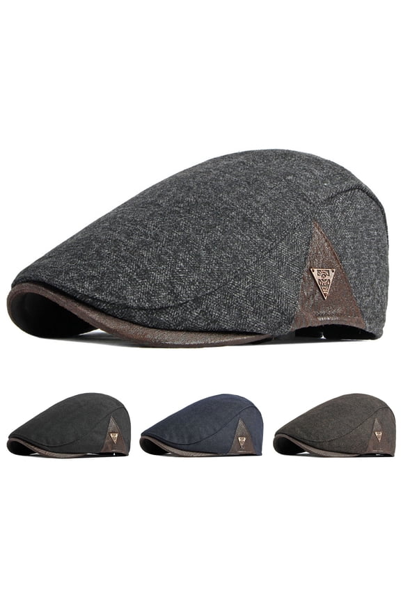 zobvuyeg Winter Ivy Cap for Men Beret Caps Warm OutdoorCotton Blend Beret Flat Newsboy Gatsby Hats