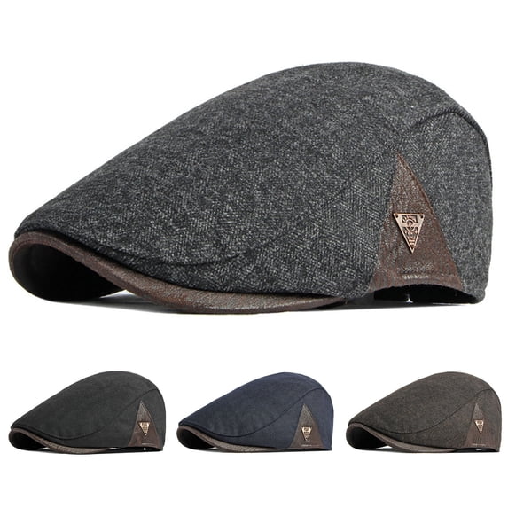 zobvuyeg Winter Ivy Cap for Men Beret Caps Warm OutdoorCotton Blend Beret Flat Newsboy Gatsby Hats