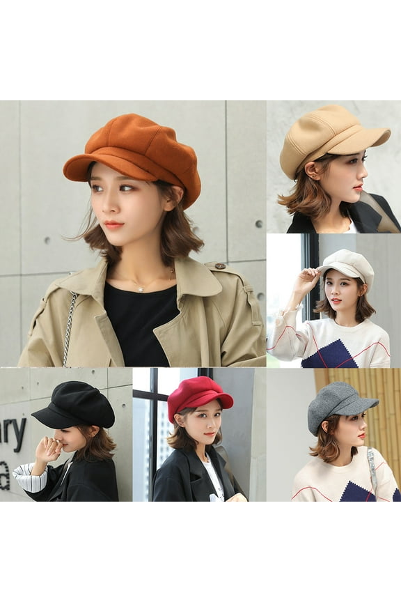 Women Beret Newsboy Hat British Style Wool Cap Classic Autumn Spring Winter Hats