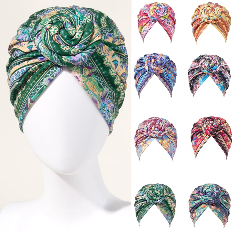 Multicolor Textured Women\'s Turban Amazon.com : ZRQ 5 Pieces Solid Color Multicolor Combination  main image 4