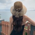 thumbnail image 1 of D-GROEE Women Straw Hat Beach Sun Cap Flower Decor Lady Braided for Travel Decoration Summer Vacation Soft Lightweight and Breathable, 1 of 8
