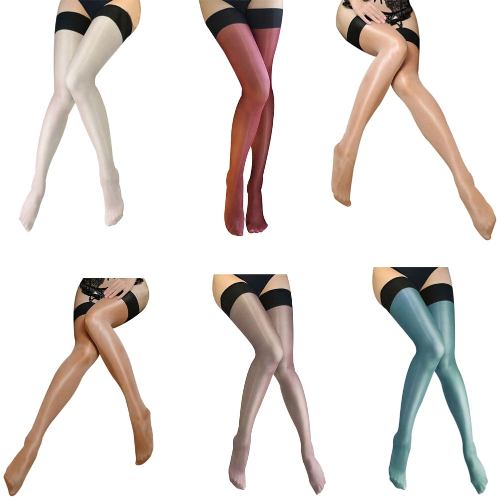 D-GROEE Women's Spandex Thigh High Stockings Sexy Shiny Nylon Socks for  Women Halloween Cosplay Costume Party Accessory