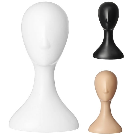 D-GROEE Womens 15.7" Life Style Plastic Abstract Mannequin Model Head for Display Wigs Caps Sunglasses
