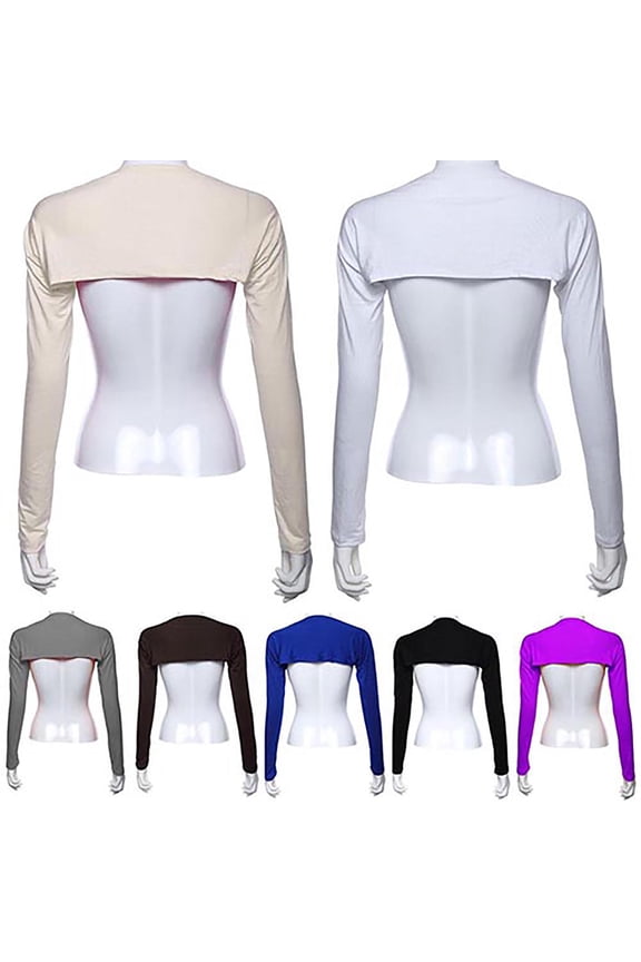 Womens One Piece Sleeves Long Sleeve Arm Cover Shrug Elastic Bottom