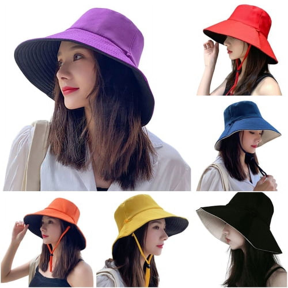 D-GROEE Womens Sun Hat Packable Double-layered Bucket Hat UV Sun Protection Wide  Brim Summer Beach Cap 