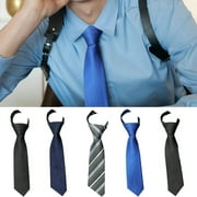 D-GROEE Zipper Ties for Men Adjustable Men's Pretied Neckties Zip on Tie for Men Daily Wear
