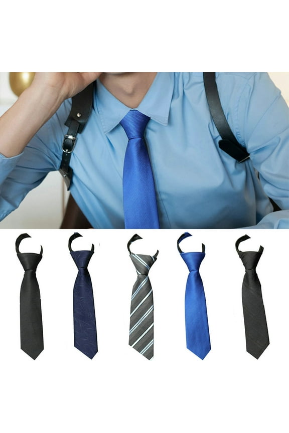 Zipper Ties for Men Adjustable Men's Pretied Neckties Zip on Tie for Men Daily Wear