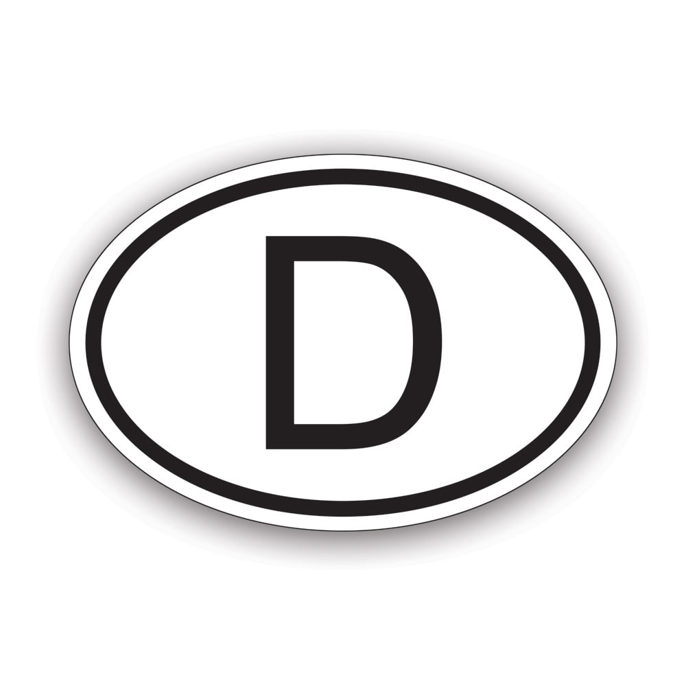 D Germany Country Code Oval Sticker Decal - Self Adhesive Vinyl ...