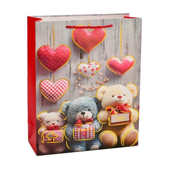 D Gift Bags For Girlfriend Boyfriend, Romantic Heart Pattern Paper Bags With Sturdy Handles, Ample Storage For Books Clothes Gift Boxes, 7.08 X 3.34 X 9.44 In 0.08 Lb